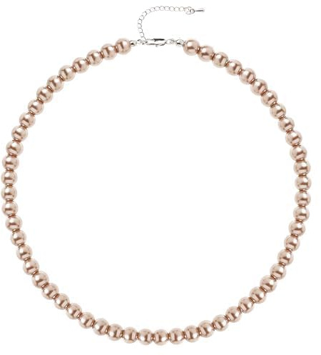BABEYOND Pärlhalsband kvinnor vita pärlor halsband för kvinnor och flickor kort rund med 6–10 mm pärlsmycken, 8mm, Plast