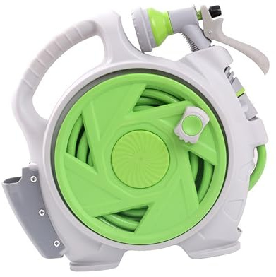FGDTREE Meccanismo di avvolgimento automatico per tubo da giardino efficiente per stoccaggio e accessibilità senza sforzo Struttura di stoccaggio del tubo facile da ritrarre
