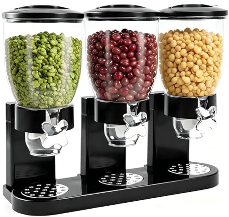 Cereal Dispenser, Luftdichter MüSlispender FüR Die Organisation Cornflakes Spender Des KüChenvorratsraums, Ideal FüR MüSli, Trockenlebensmittel, SüßIgkeiten, Reis, Getreide, Kaffeebohnen (Triple 6L)