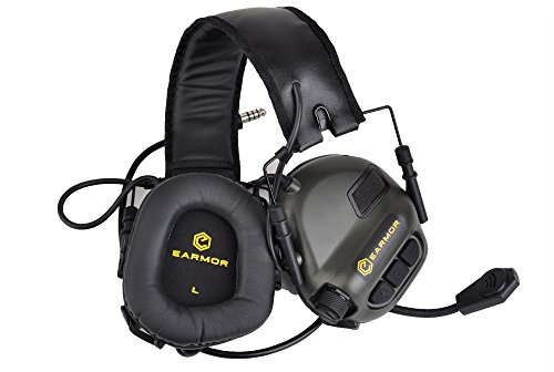 opsmen Elektronische Gehör Kommunikation Schutz Weiche Ohrenschützer Kopfhörer M32 Serie Unterdrückt schädliche Gunshot Noise Verstärkung tiefhängend Sounds, grün
