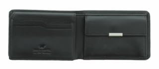 BRAUN BÜFFEL - Geldbörse Herren aus echtem Rindleder Golf 2.0 - Geldbeutel Portemonnaie schmales Design für Männer mit 4 Kartenfächern - Klassisches Portmonee mit Münzfach & Netzfach - Edles Schwarz
