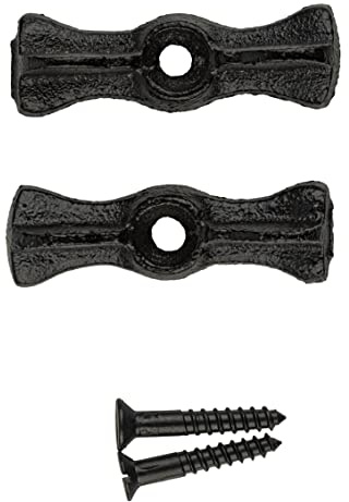 Old Style Cast Iron Turn Button Door Catch | 1 7/8 x 9/16 | for Flush Doors, Shutters, Drawers | Antique and Modern Furniture Hardware | UA-797-BK