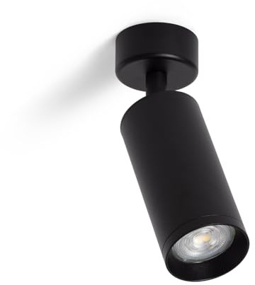 LEDKIA Foco Portalámparas Aluminio para Bombillas GU10 Cuarzo Negro | CasquilloGU10