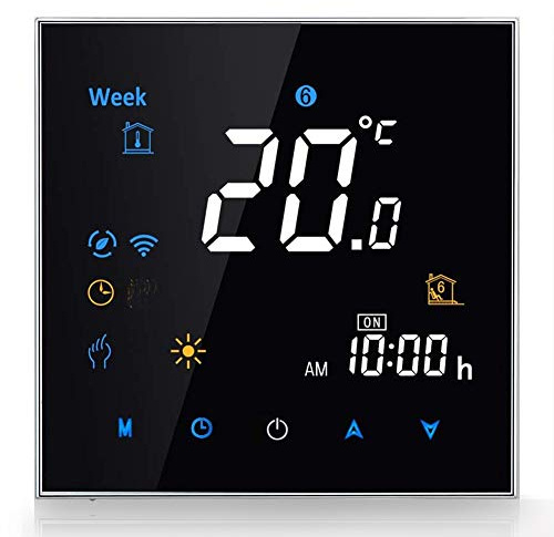 Termostato Smart WiFi Compatible con Alexa Google Home - Termostato Inteligente Inalámbricos Programable para Caldera de Gas Calefacción, Digital Controlador de Temperatura,3A