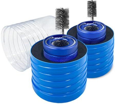 WICKED Professional ½” & ¾ Copper Tube Pipe Cleaning Brush SET; The Professional Plumber’s Tool Industrial “ALL METAL” Strength Heavy Duty Construction Grade with Replaceable Parts - Double Set