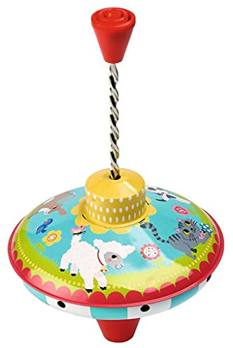 moses. Piccola trottola con animali parata, dolce rotatoria in lamiera per bambini, zodiacale con il suono di ronzio per bambini dai 18 mesi in su