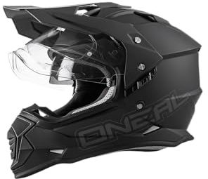 O'NEAL | Motorradhelm | Enduro Motorrad | Ventilationsöffnungen für maximalen Luftstrom & Kühlung, ABS-Schale | Sierra Helmet Flat V.23 | Erwachsene | Schwarz | Größe XXL