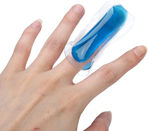Cojín refrigerador frío y caliente, compresa de 8 cm, reutilizable, caliente y fría, gel de terapia, funda protectora con banda elástica para dedos y dedos de los pies
