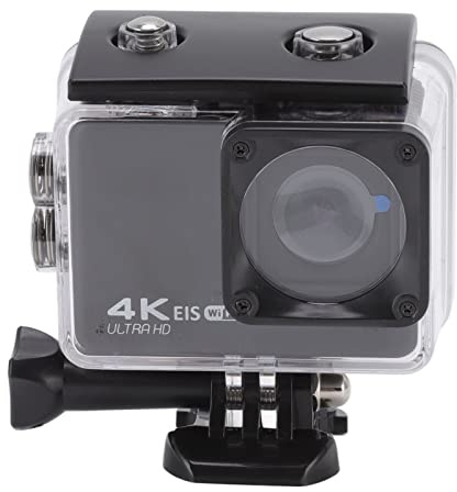 Septpenta Caméra sous Marine, 30m Étanche 4K 60Fps 20MP 128GO 2,0 Pouces LCD IPS Caméscope de Sport avec Télécommandes 2,4 G, 170° Grand Angle EIS Anti Tremblement pour Sports Nautiques