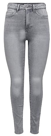 ONLY Damen Onlrose Hw Skinny Dnm Gua Noos, Medium Grey Denim, S / 30L