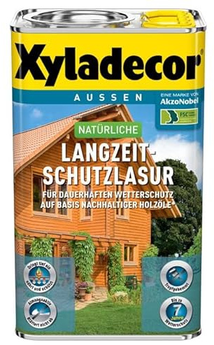 6 x 0,75 Xyladecor natürliche Langzeit-Schutzlasur 4,5 L Farbwahl, Farbe:Eiche Hell