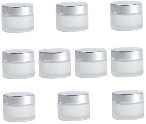 FRCOLOR 10pièces Pot De Crème Vide Verre Boîte à Crème Petite Ronde Pot Vide Pour Voyage Contenant Maquillage Et Lotions