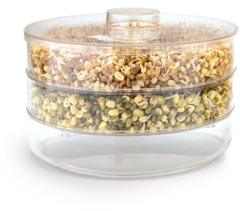 AARNAV Germinador de germinación con 3 compartimentos para uso múltiple, germinador para granos, semillas, chhole, chana, frijoles, brotes orgánicos (3) - Mediano