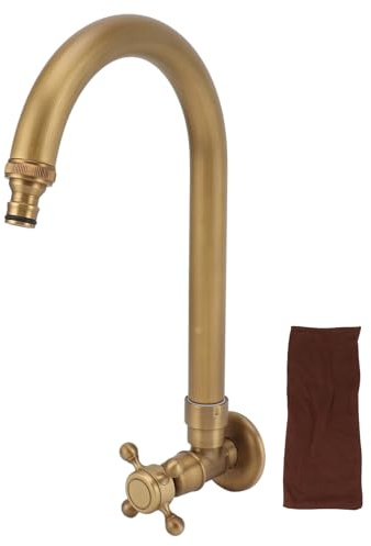 Robinet extérieur cuivre antigel, rotation 360° | Pivotement sans angle mort pour balcons exigus, installation standard sans plombier en 5 min, corps en cuivre massif résiste