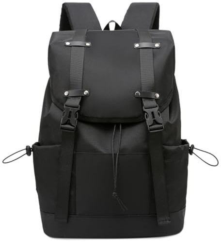 Mixroom - Zaino Cartella da Scuola Porta PC Uomo Donna Ragazzi Borsa per Computer Portatile Borsa Casual per Spesa Viaggio Custodia Laptop Notebook 15.6 Z35 Nero