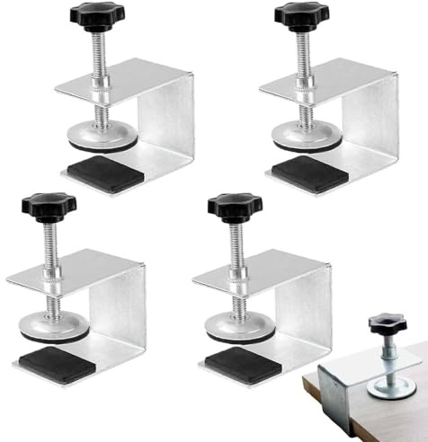 Esforzarse Clip de fijación de cajón, 4 piezas, abrazadera en C, plantilla estable de acero inoxidable para carpintería, fácil de usar y ajustar, herramienta de gabinete, abrazadera de instalación