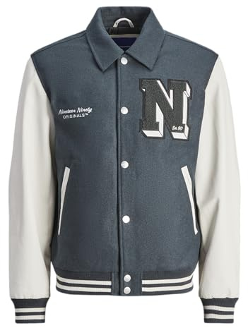 JACK & JONES Jorcarter Varsity Wool Blend Bomber Noos Giacca da College, Forest River, M Uomo