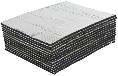 AggSound 13 Stück 10mm 40×33cm Auto alu geschnittene Dämmmatte selbstklebend| Schallschutzmatte| Reines Aluminium Hitzeschild-Isolierung (1,67㎡)