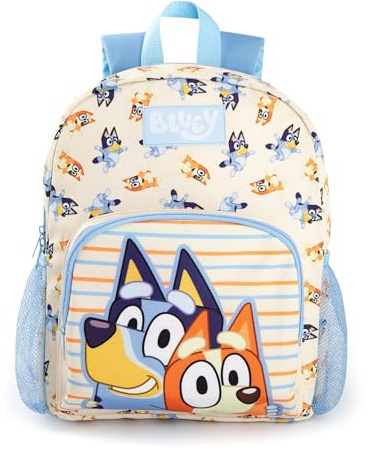Bluey Kids Backpack Bingo Character in Beige | Childrens Mini Bag with Adjustable Straps and Mesh Pocket