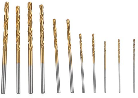 FLEXMAN 100 Stück Spiralbohrer, Schnellarbeitsstahl, 5 Bohrergrößen, Spezifikationen, Spiralbohrer, Technisches Zubehör Zum Bohren von Holz, Kunststoff, Weichmetall, 5 mm Dickem