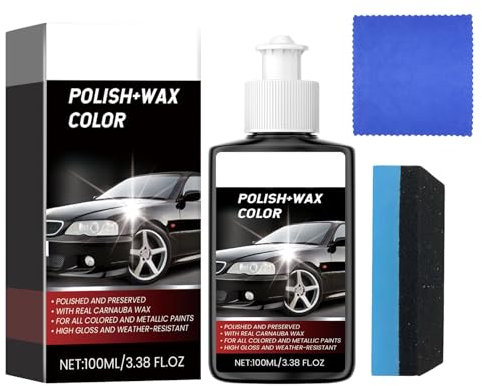 Auto Politur Set, Polish & Wax Color Schwarz 100 Ml, Autopolitur, Polierpaste Für Bunt- Und Metalliclacke Zur Entfernung Kleiner Kratzer, Kratzer Entferner Auto, Car Scratch Remover (1 Stück)