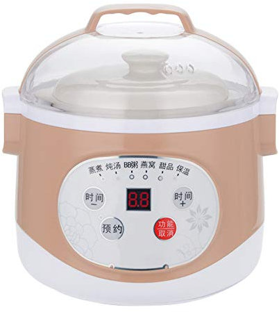 Olla cocción Lenta multifunción, Olla eléctrica Inteligente para hogar, Olla cocción Lenta con función Reserva y 6 configuraciones cocción para hogares pequeños