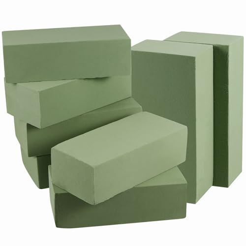 FAAING 8 Stück Steckschaum Steckschwamm 23 x 11 x 7 cm, Blumensteckschaum Steckziegel, Nasssteckschaum Steckmoos Steckmasse für Frischblumen, Trockenblumen, Blumen Gesteck