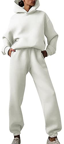 Completo Sportivo Donna Cotone Oversize Felpa Con Cappuccio E Jogging Pantaloni Tuta Due Pezzi Leggera Set Sportivo Taglie Forti Casual Tute Da Lavoro Complete Corsa Firmate Tuta Palestra Moda Outfit