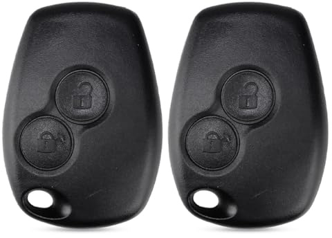 NJCXOLA 2 Pack Renault Schlüssel Gehäuse 2 Tasten Autoschlüssel Gehäuse mit 4 Mikrotaster Taster und Schraubendreher Kompatibel mit Renault Kangoo Modus Clio Master Trafic Twingo Switch und Dacia
