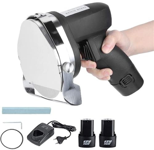 Cordless Electric Shawarma Knife, 2800 RPM Turkish Kebab Slicer with 2 Rechargeable Batteries, Adjustable 0-8mm Thickness, Handheld Doner Kebab Cutter for Restaurants & Roast Meat Shops(Flat style)