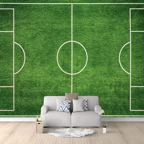 Photo Wallpaper 400 x 280 cm Non-Woven Murals Wall Art Natural Football Field Decoration Design Living Room Home Decoration Wall murals Suitable for Children's Room Green