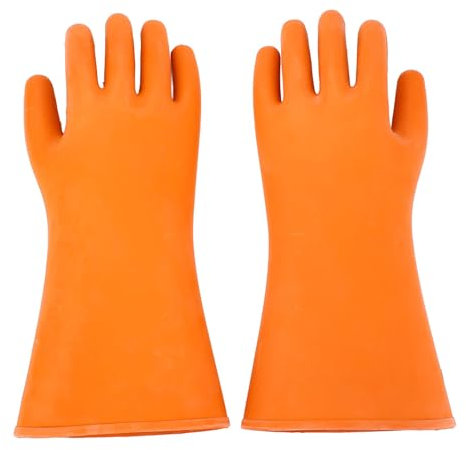 banapoy Elektrisch Isolierte Handschuhe, 12KV 20KV Hochspannungs-Sicherheitsschutz-Arbeitshandschuhe Wasserdichte Elektrische Isolationsschutz-Schnittschutzhandschuhe für Lineman Mann Frau