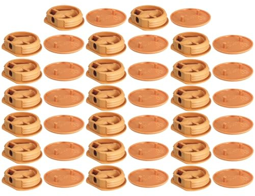 cyclingcolors 20x Ferrure d'assemblage beige avec cache en plastique idéal caravane bateaux vans camping-cars camions aménagés Connecteur Fixation Meuble Cuisine, capuchon rond beige RAL 1011