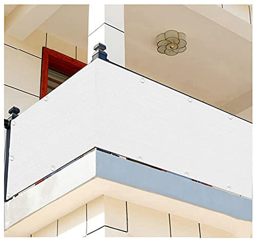 Balkon Sichtschutz 1x6m Weiß Gartenzaun Sichtschutz für Höhe 0,6/0,7/0,8/0,9/1M Sichtschutz mit Kabelbindern Seilen
