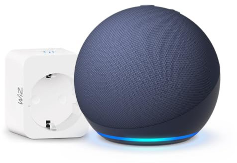 Echo Dot (5. Generation) | Tiefseeblau + WiZ Smart Plug, Funktionert mit Alexa - Smart Home-Einsteigerpaket
