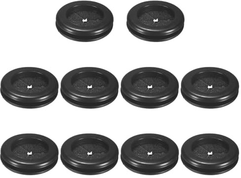 M METERXITY 10-Pack Rubber Grommets for Wiring 25mm Desk Grommet Black | Double-Sided Flexible Cable Cord Cover, Desk Hole Protection for Cables, Wires, Petal-Shaped