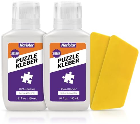 Nariolar 150 mlx2 puzzle adesivo con applicatore, adatto per puzzle in cartone, ad asciugatura rapida