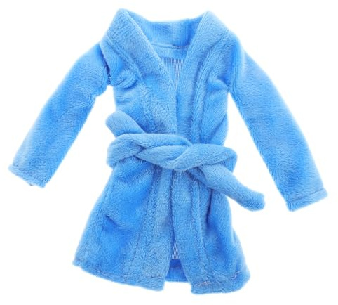 VICASKY Puppen Bademantel Blau, Weicher Miniatur Bademantel für Puppen Puppenkleidung Zubehör für Babypuppen Kleidungsaccessoire für Puppenhaus und Mädchen