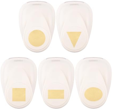 Vaessen Creative Motivstanzer Set 5St. - Grundformen - Scrapbook Zubehör | Ø 2,5 cm, 2 x 1,9 cm, 1,8 x 1,8 cm, 2,3 x 2,5 cm und 1,8 x 2,5 cm, zum Basteln, Kartengestaltung, Scrapbooking und Journaling