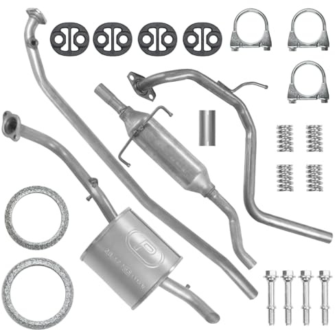 POLMOstrow Auspuff für Toyota Yaris 2 II XP9 2005-2012 | Kollektorrohr, Mitteltopf und Endtopf, Motoren: 1.0, Fließheck