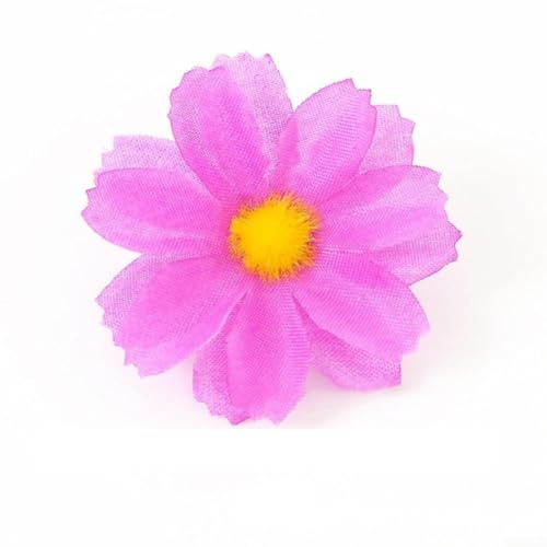 Gettimore 100 künstliche Gänseblümchen, 5 cm, künstliche Seidenblumen für DIY-Haarschmuck, Blumenhandwerk, Kränze, Blumensträuße (Rosa, Blau, Lila, Weiß, Creme)