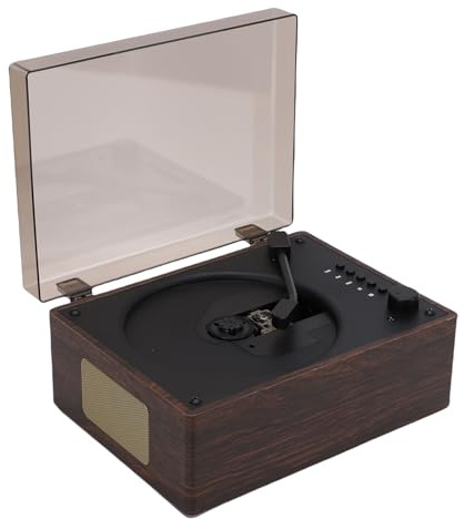 Bewinner Vintage Bluetooth 5.1 CD-spelare med Dubbla Högtalare, Retro Bärbar Stereo CD MP3 WMA-spelare med USB AUX-ingång och Fjärrkontroll, Trådlös hem- och Bilstereo (Valnötsfärg)