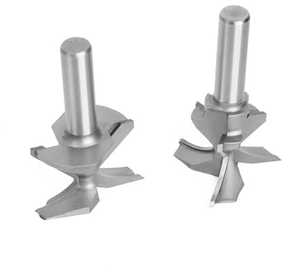 Kit de herramientas para torno, 1 pieza 1/4 mango 1/2 cuchillo integrado 2 bordes, 3 con costuras fresa for carpintería herramienta de corte para torneado de madera(6.35 shank 2 Blades)