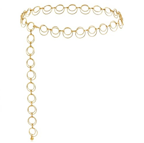 Zolara Kettengürtel Gold, 105 CM Damen Gürtel, Mode Taillengürtel, Metall Kettengürtel, Verstellbare Taillenkette, Waist Chain Geeignet Für Röcke, Jeans, Kleider