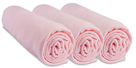 Lot de 3 Draps Housse 60x120 cm Lit Bébé, Berceau, Lit Parapluie 60 x 120 | 100% Coton | Rose | Extensible & Respirant | Sommeil sain | Marque Easy Dort | Certifié Label Oeko-Tex | Fabriqué en Europe