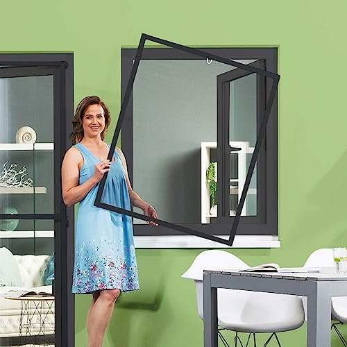 empasa Insektenschutz Fliegengitter Fenster Alurahmen individuell zuschneidbar Master Slim weiß, braun oder anthrazit in verschiedenen Größen