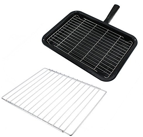 SPARES2GO Small Grill Pan, Rack & Detachable Handle with Adjustable Shelf for QA Oven Cookers
