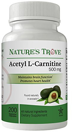 Nature's Trove Acetyl L-Carnitine (ALCAR) 500 mg 200 Vegetarian Capsules