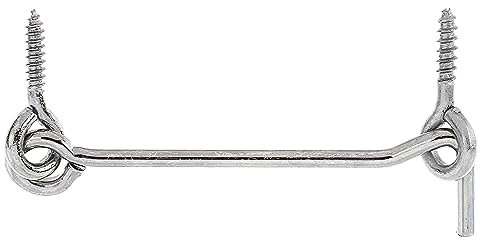 Alberts 903824 Gancio per tempesta, con piastre angolari o occhielli, zincato galvanico, con strato spesso passivato, lunghezza 100 mm, gancio Ø 4 mm