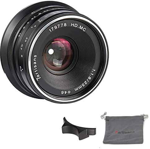 7artisans 25 mm f1.8 Focus manuale obiettivo per fotocamere Canon m Mount like M1 m2 m3 M5 M6 m10- nero
